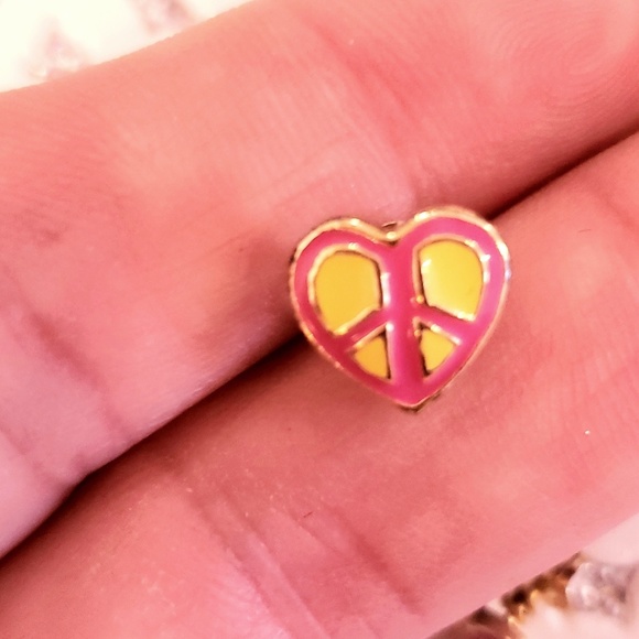 LAUREN G ADAMS heart peace stud enamel earrings - Picture 5 of 5